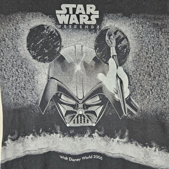 Vintage Star Wars Weekends Walt Disney World 2005 T-Shirt Small Black Silver - Picture 2 of 9